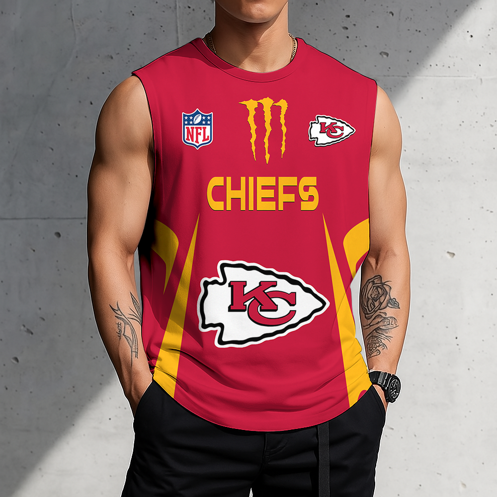 SPECIAL EDITION - NEW CUSTOMIZED NFL01 KCC KANSAS CITY CHIEFS MEN'S GYM SHIRT
