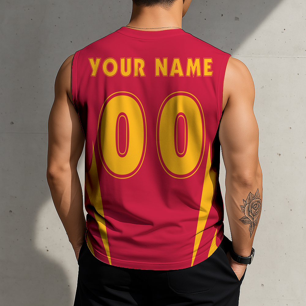 SPECIAL EDITION - NEW CUSTOMIZED NFL01 KCC KANSAS CITY CHIEFS MEN'S GYM SHIRT
