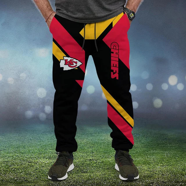 HOT DEAL - NEW CUSTOMIZED NFL01 KCC KANSAS CITY CHIEFS SWEATPANTS