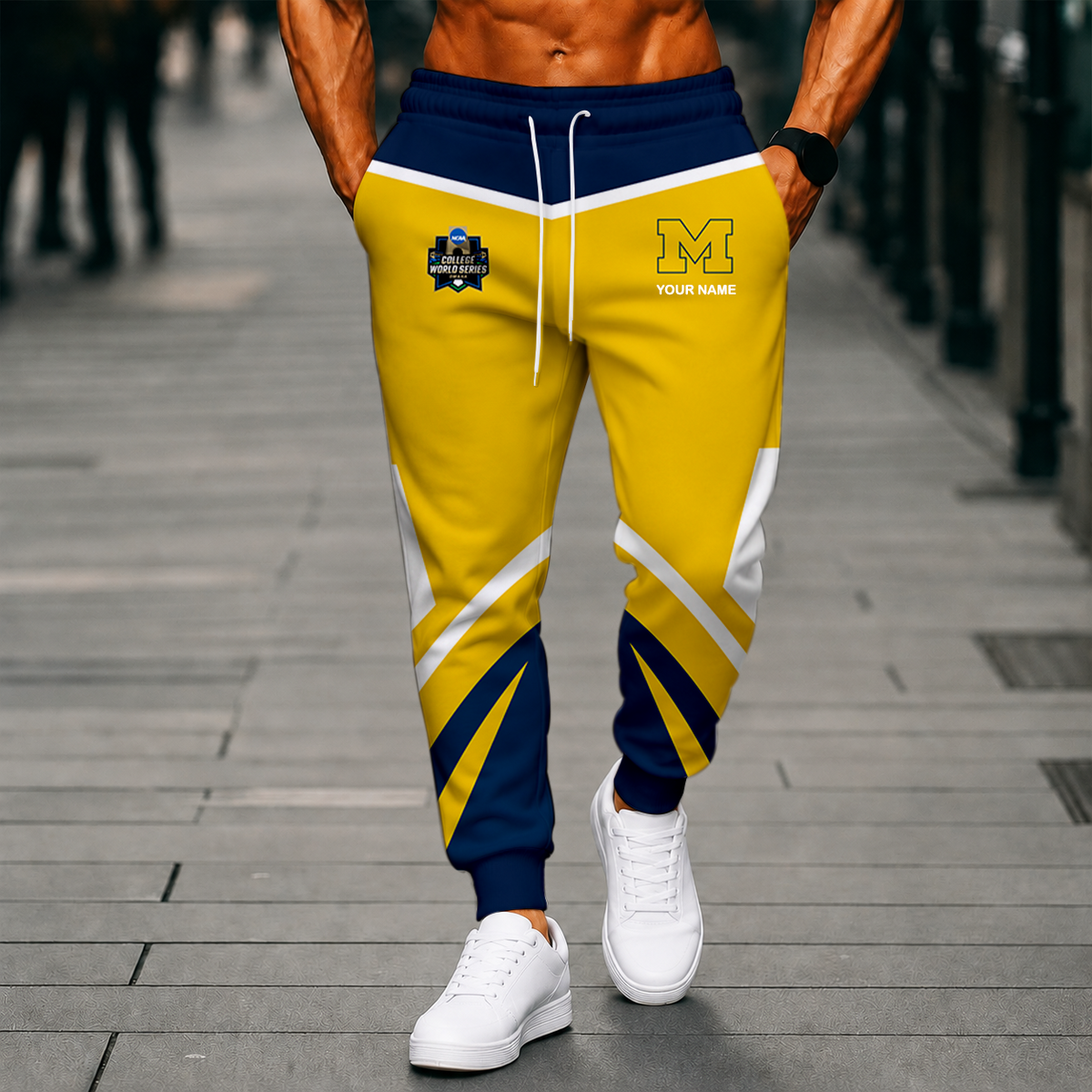 VIRAL EDITION - NEW CUSTOMIZED NCAA CWS01 MIW MICHIGAN WOLVERINES SWEATPANTS