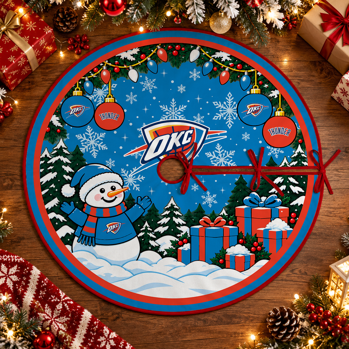 [FAN FAVORITE] NEW CUSTOMIZED NBA01 OCT OKLAHOMA CITY THUNDER CHRISTMAS TREE SKIRT
