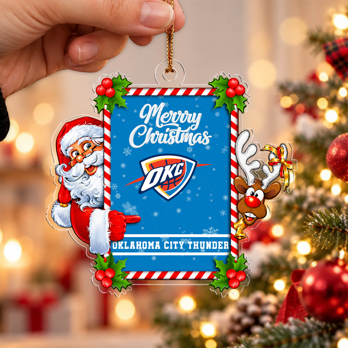 VIRAL EDITION - NEW CUSTOMIZED NBA01 OCT OKLAHOMA CITY THUNDER CHRISTMAS ACRYLIC ORNAMENT
