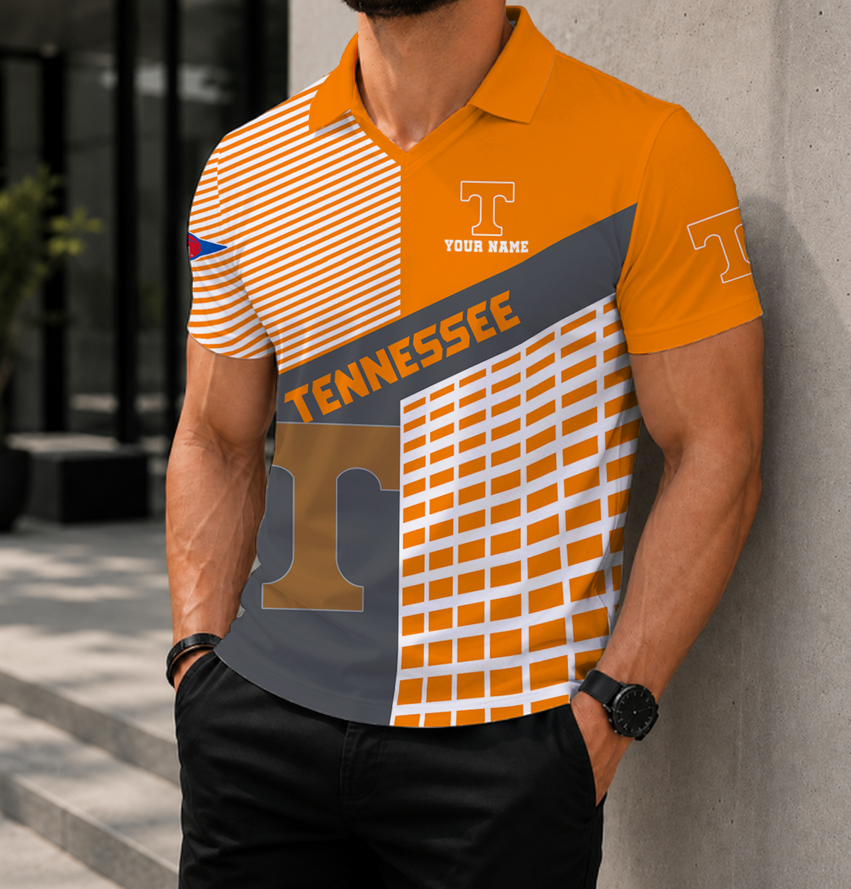 ELITE EDITION - NEW CUSTOMIZED NCAA FBS01 TNV TENNESSEE VOLUNTEERS POLO SHIRT