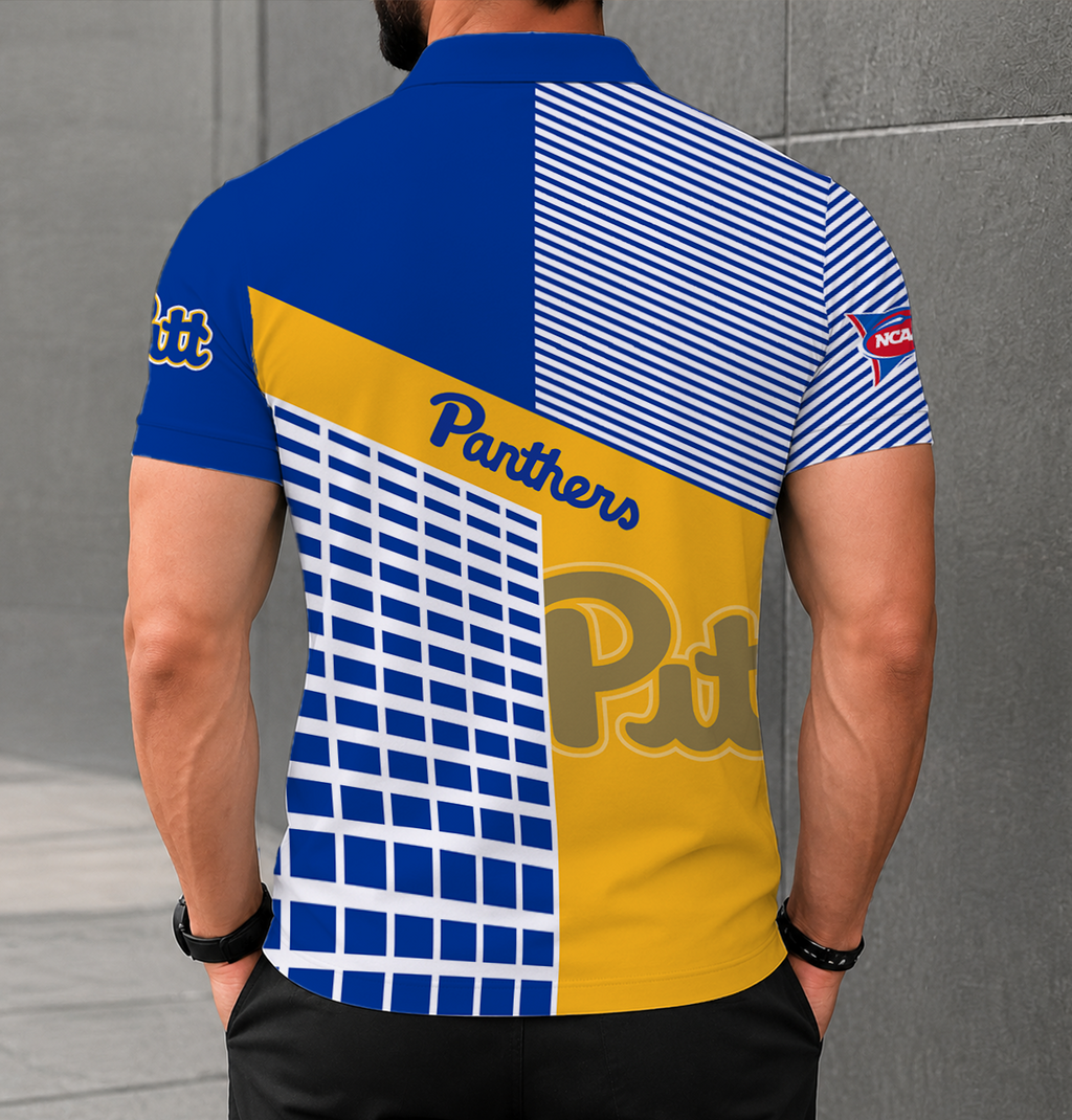 ELITE EDITION - NEW CUSTOMIZED NCAA FBS02 PIP PITTSBURGH PANTHERS POLO SHIRT