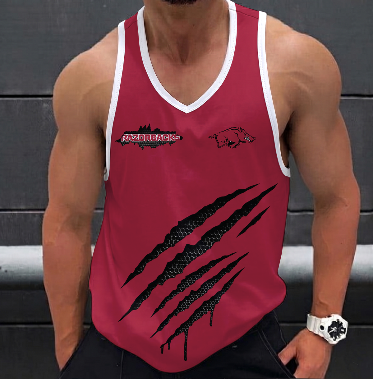 VIRAL EDITION - NEW CUSTOMIZED NCAA CWS03 AKR ARKANSAS RAZORBACKS UNISEX TANK TOP