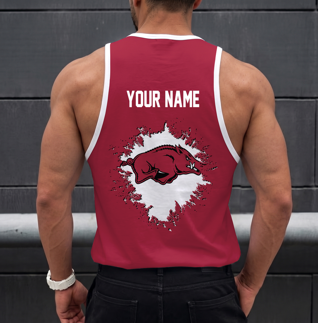 VIRAL EDITION - NEW CUSTOMIZED NCAA CWS03 AKR ARKANSAS RAZORBACKS UNISEX TANK TOP