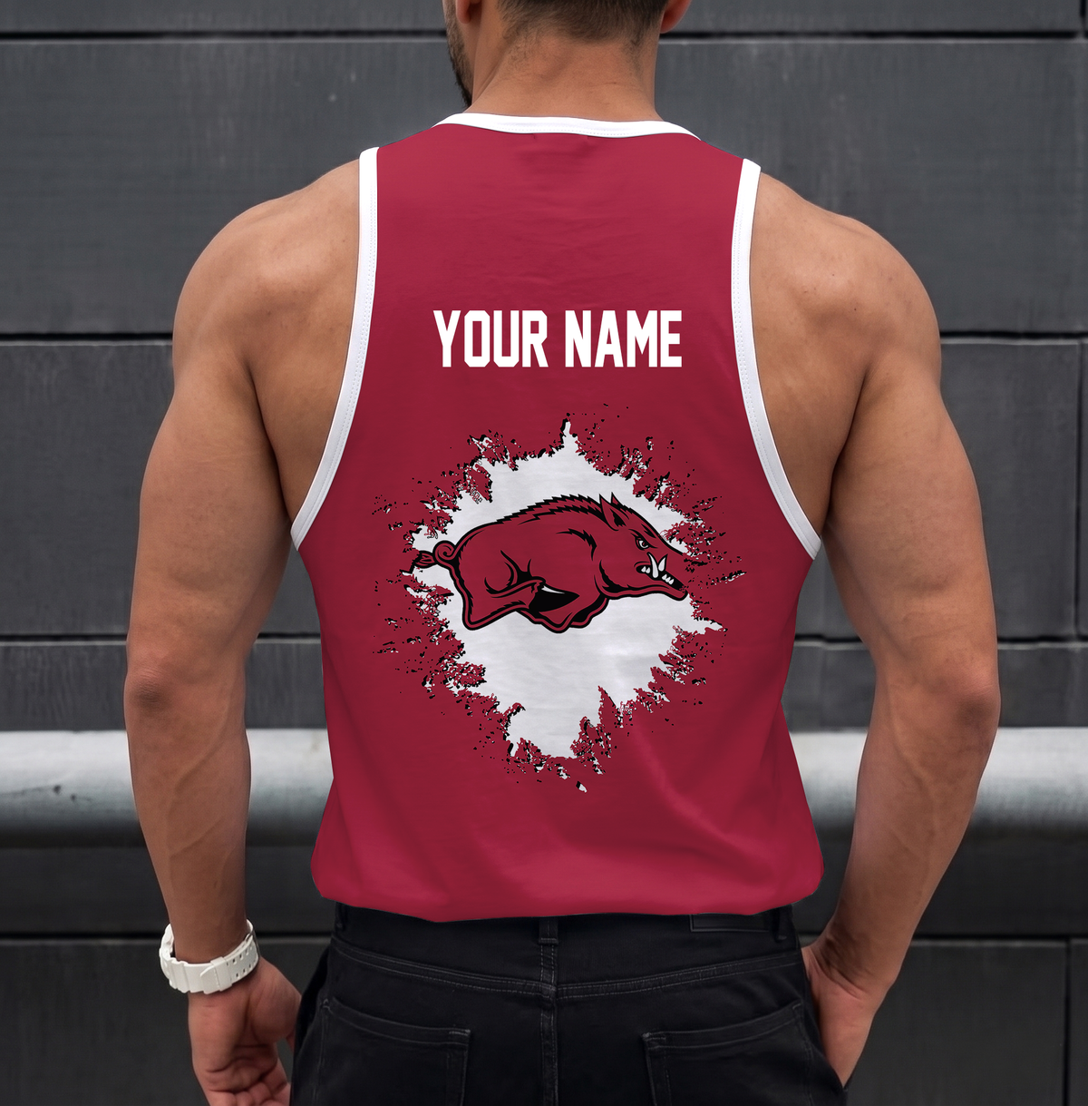 VIRAL EDITION - NEW CUSTOMIZED NCAA CWS03 AKR ARKANSAS RAZORBACKS UNISEX TANK TOP