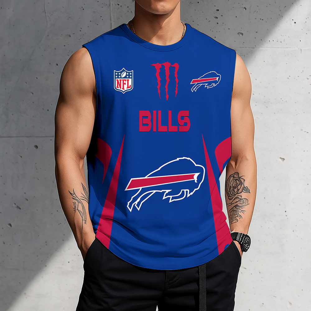 SPECIAL EDITION - NEW CUSTOMIZED NFL03 BFB BUFFALO BILLS MEN'S GYM SHIRT