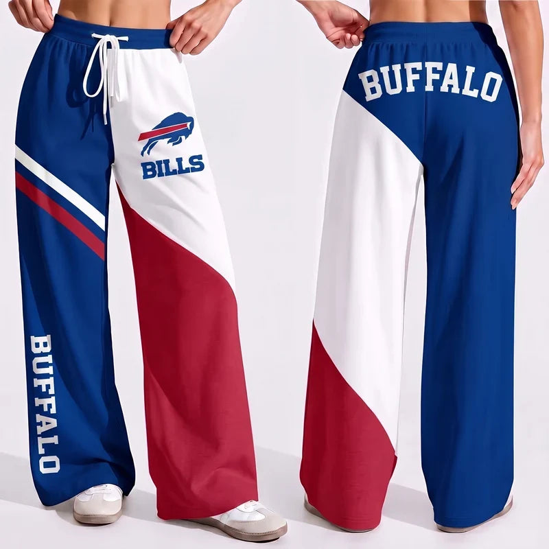 VIRAL EDITION - NEW CUSTOMIZED NFL03 BFB BUFFALO BILLS WOMEN'S WIDE LEG PANTS