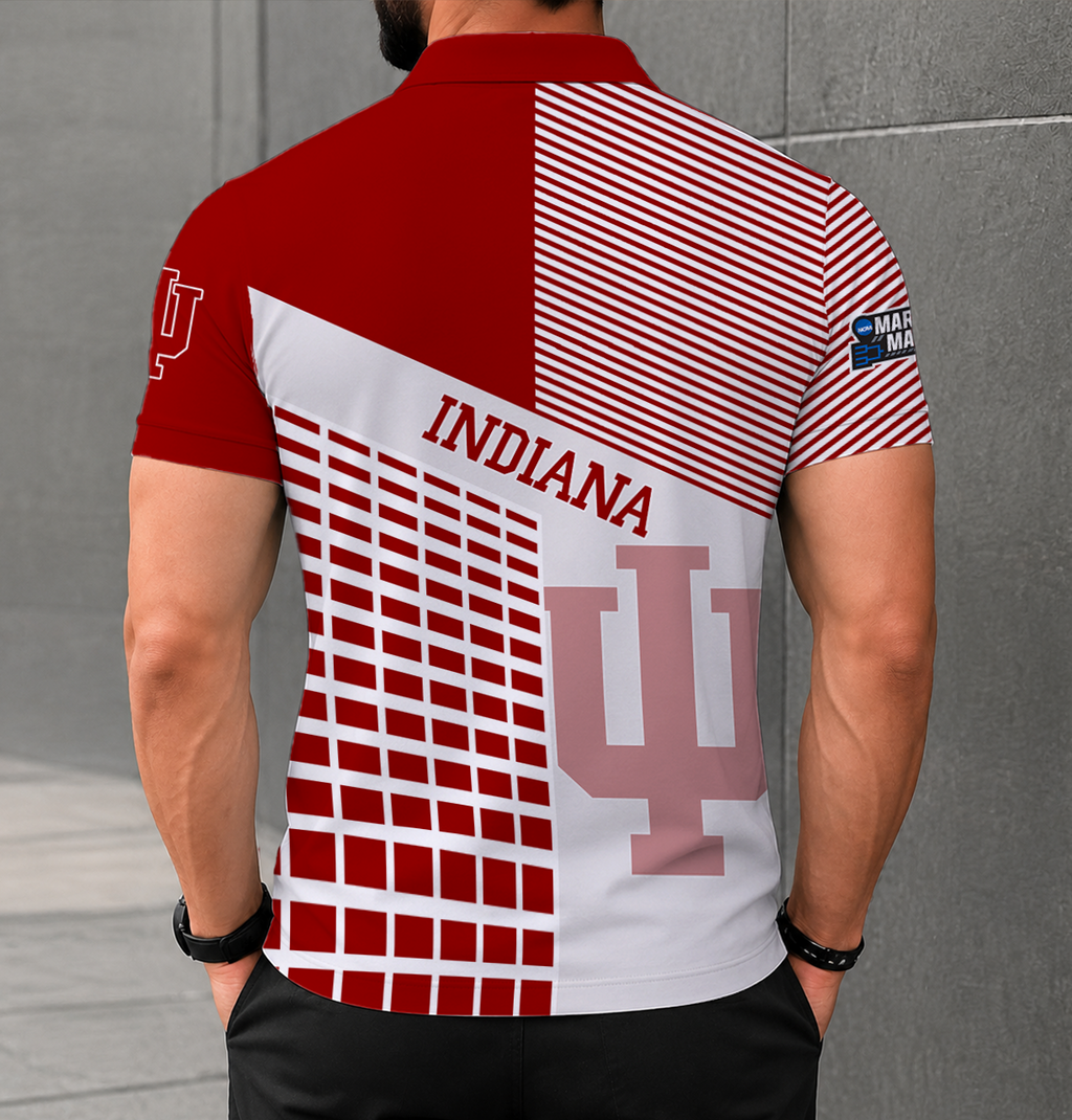EXCLUSIVE  EDITION - NEW CUSTOMIZED NCAA MAM03 IDH INDIANA HOOSIERS POLO SHIRT