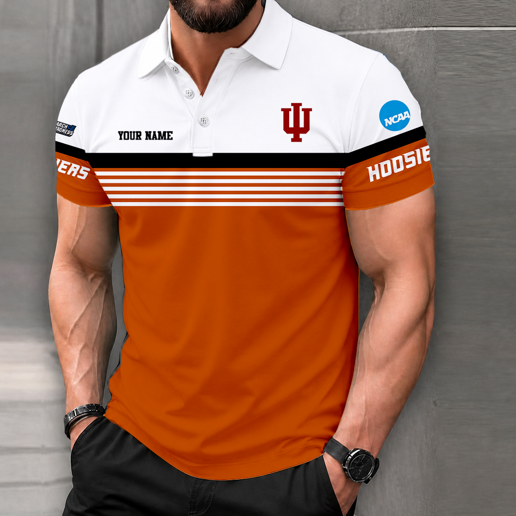 SPECIAL EDITION - NEW CUSTOMIZED NCAA MAM03 IDH INDIANA HOOSIERS POLO SHIRT