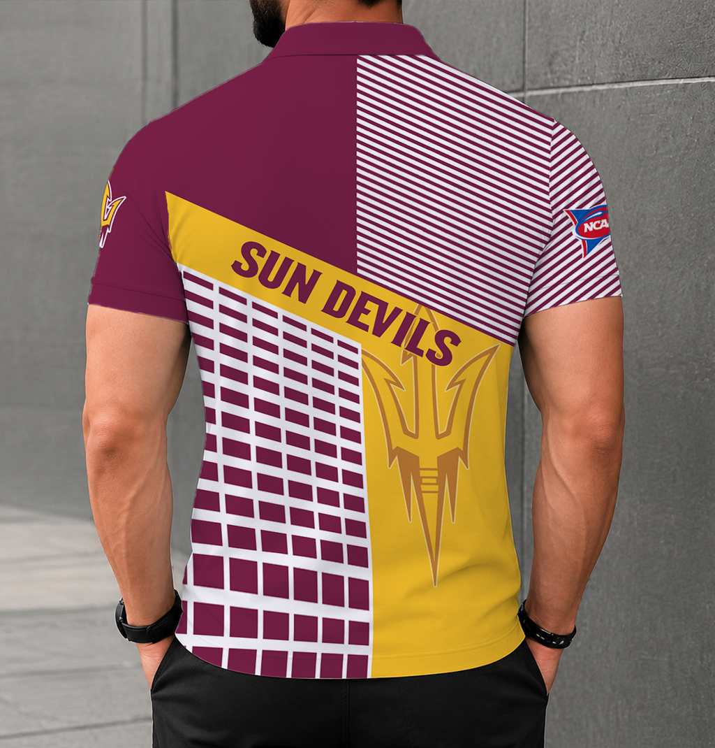 ELITE EDITION - NEW CUSTOMIZED NCAA FBS04 ASS ARIZONA STATE SUN DEVILS POLO SHIRT