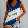 SPECIAL EDITION - NEW CUSTOMIZED WNBA04 DLW DALLAS WINGS WOMEN'S V-NECK TANK TOP