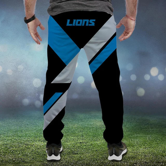 HOT DEAL - NEW CUSTOMIZED NFL04 DTL DETROIT LIONS SWEATPANTS