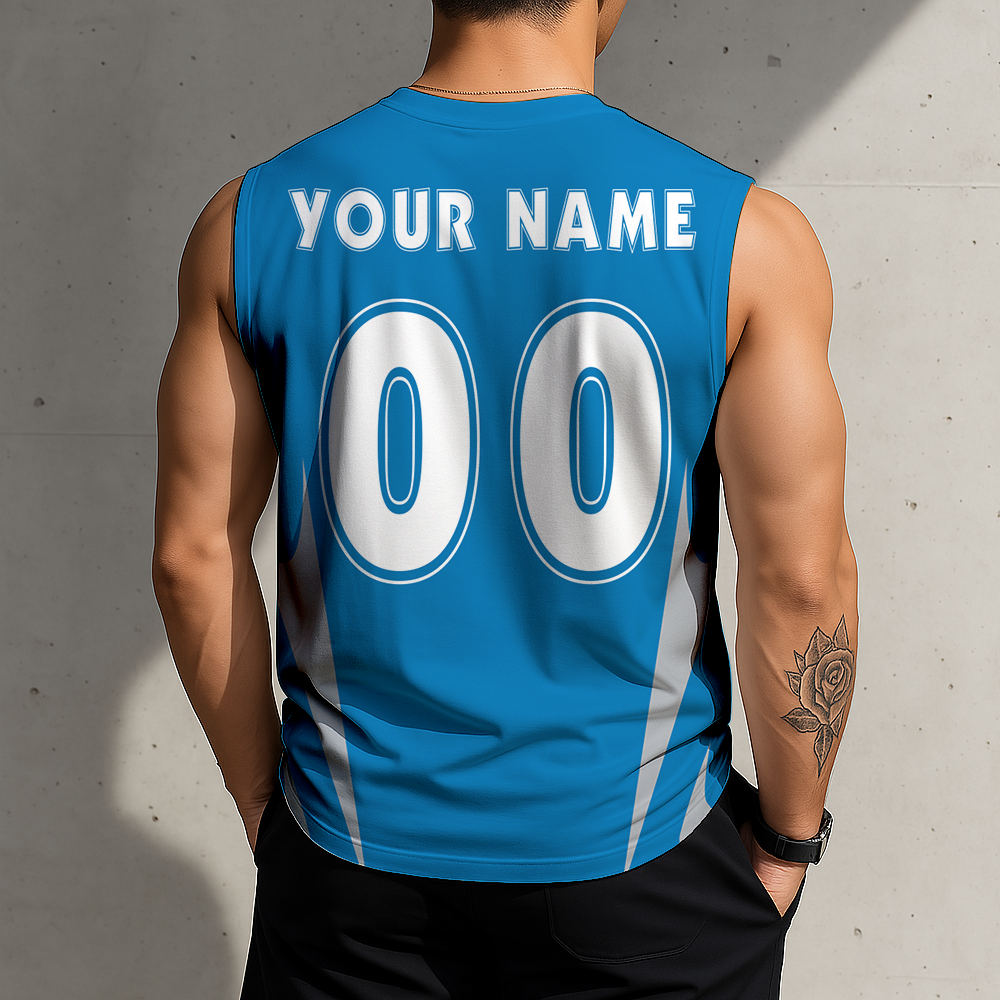 SPECIAL EDITION - NEW CUSTOMIZED NFL04 DTL DETROIT LIONS MEN'S GYM SHIRT