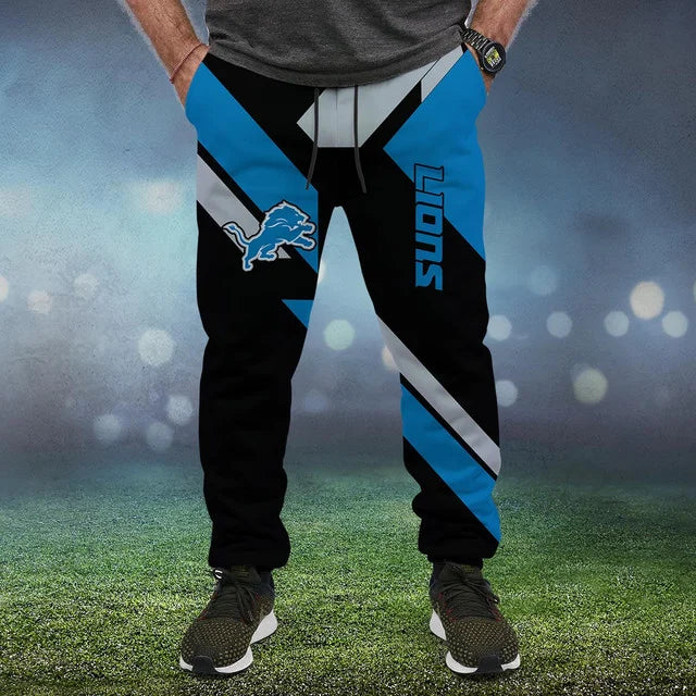 HOT DEAL - NEW CUSTOMIZED NFL04 DTL DETROIT LIONS SWEATPANTS