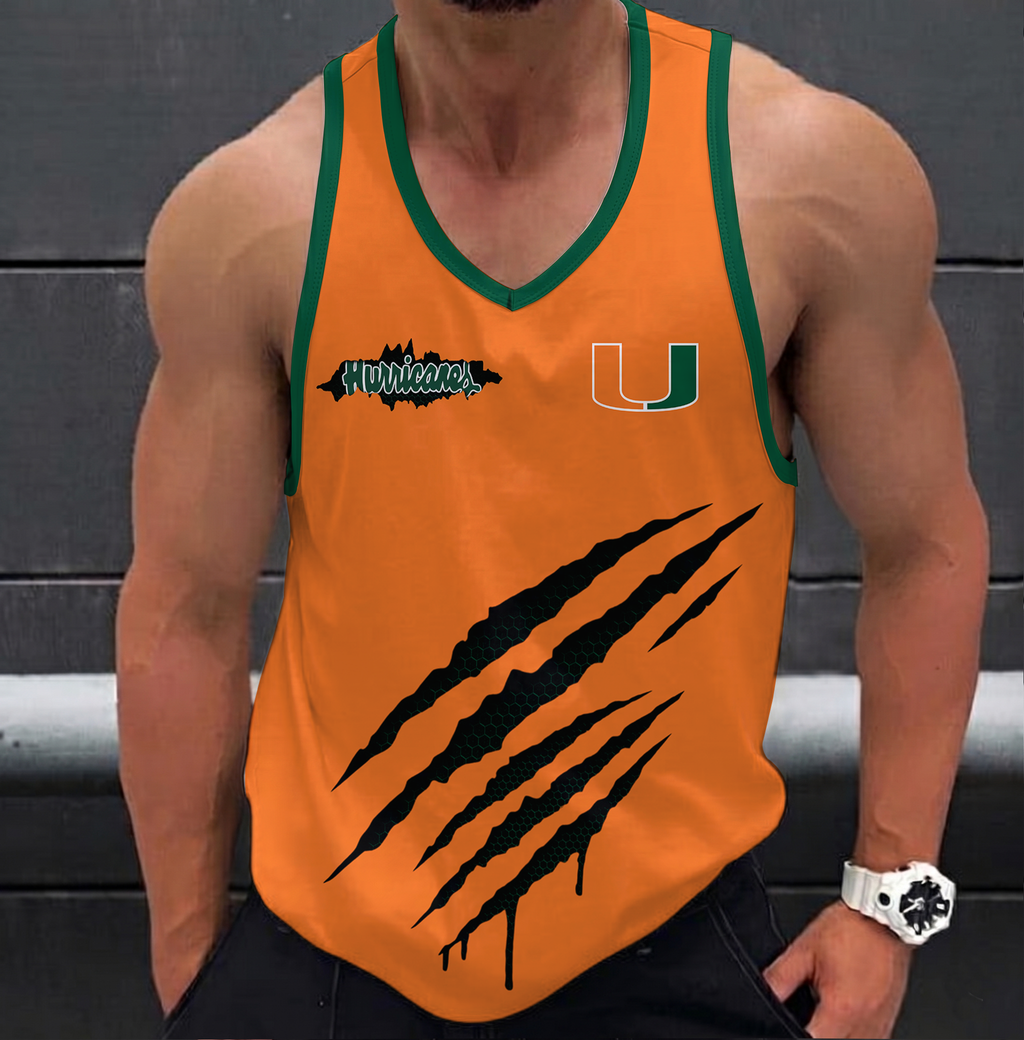VIRAL EDITION - NEW CUSTOMIZED NCAA CWS04 MIH MIAMI HURRICANES UNISEX TANK TOP