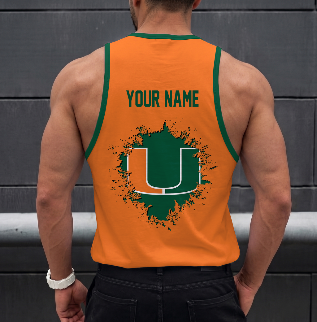 VIRAL EDITION - NEW CUSTOMIZED NCAA CWS04 MIH MIAMI HURRICANES UNISEX TANK TOP