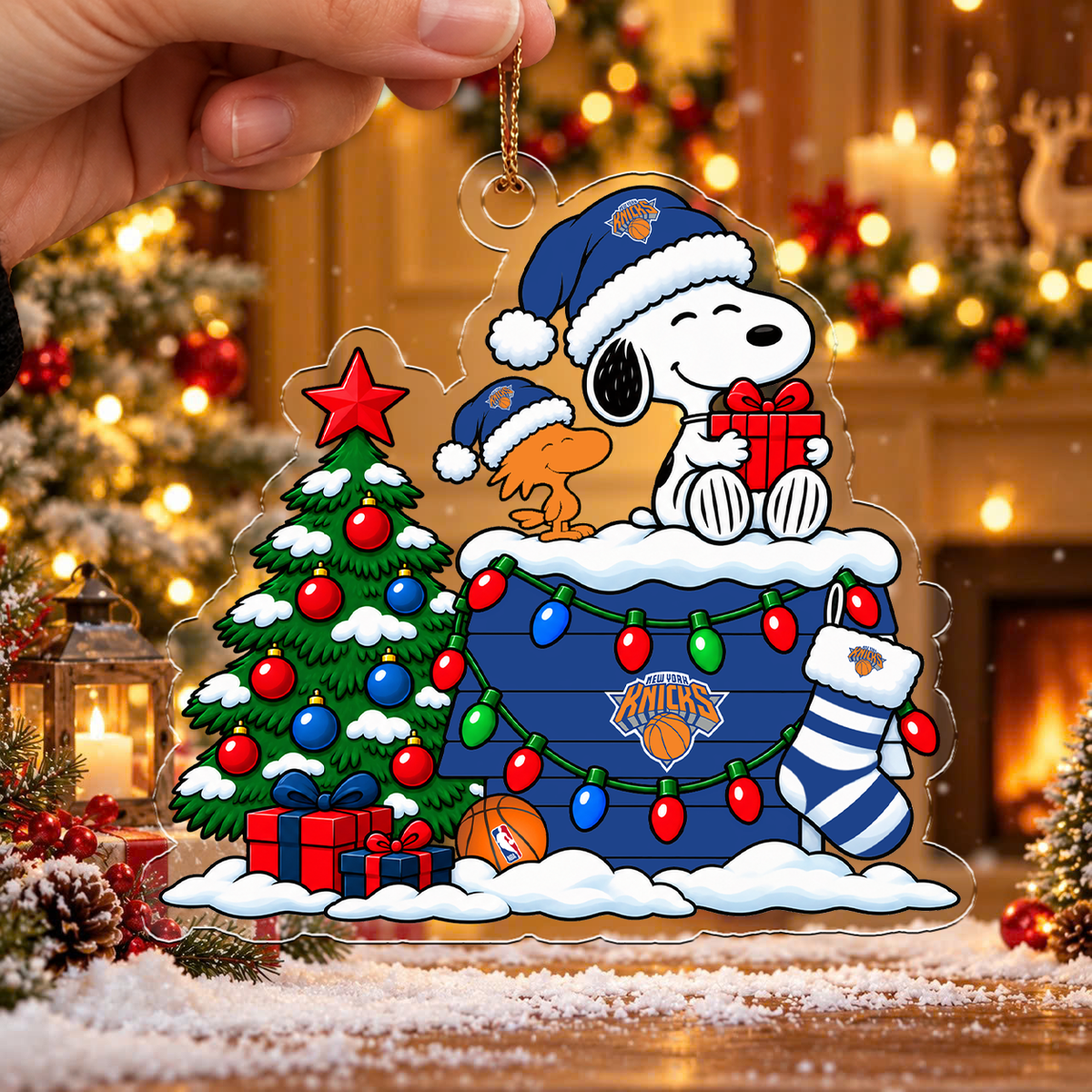 FLASH SALE - NEW CUSTOMIZED NBA04 NYK NEW YORK KNICKS CHRISTMAS ACRYLIC ORNAMENT