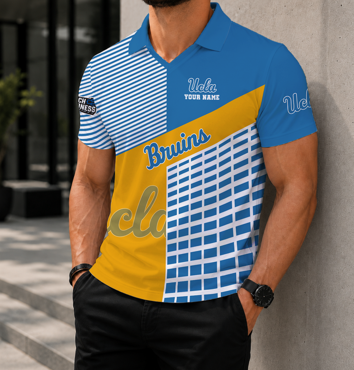 EXCLUSIVE  EDITION - NEW CUSTOMIZED NCAA MAM04 UCB UCLA BRUINS POLO SHIRT