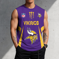 SPECIAL EDITION - NEW CUSTOMIZED NFL05 MVK MINNESOTA VIKINGS MEN'S GYM SHIRT