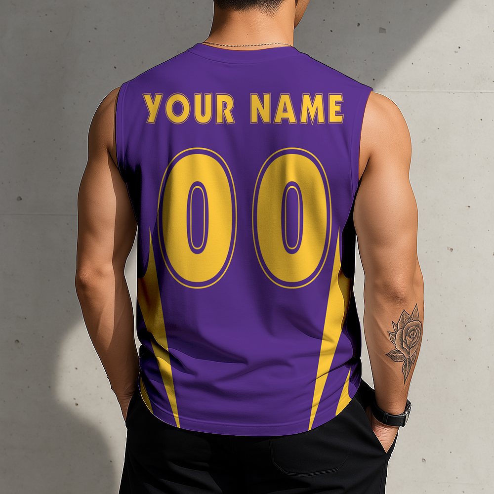 SPECIAL EDITION - NEW CUSTOMIZED NFL05 MVK MINNESOTA VIKINGS MEN'S GYM SHIRT