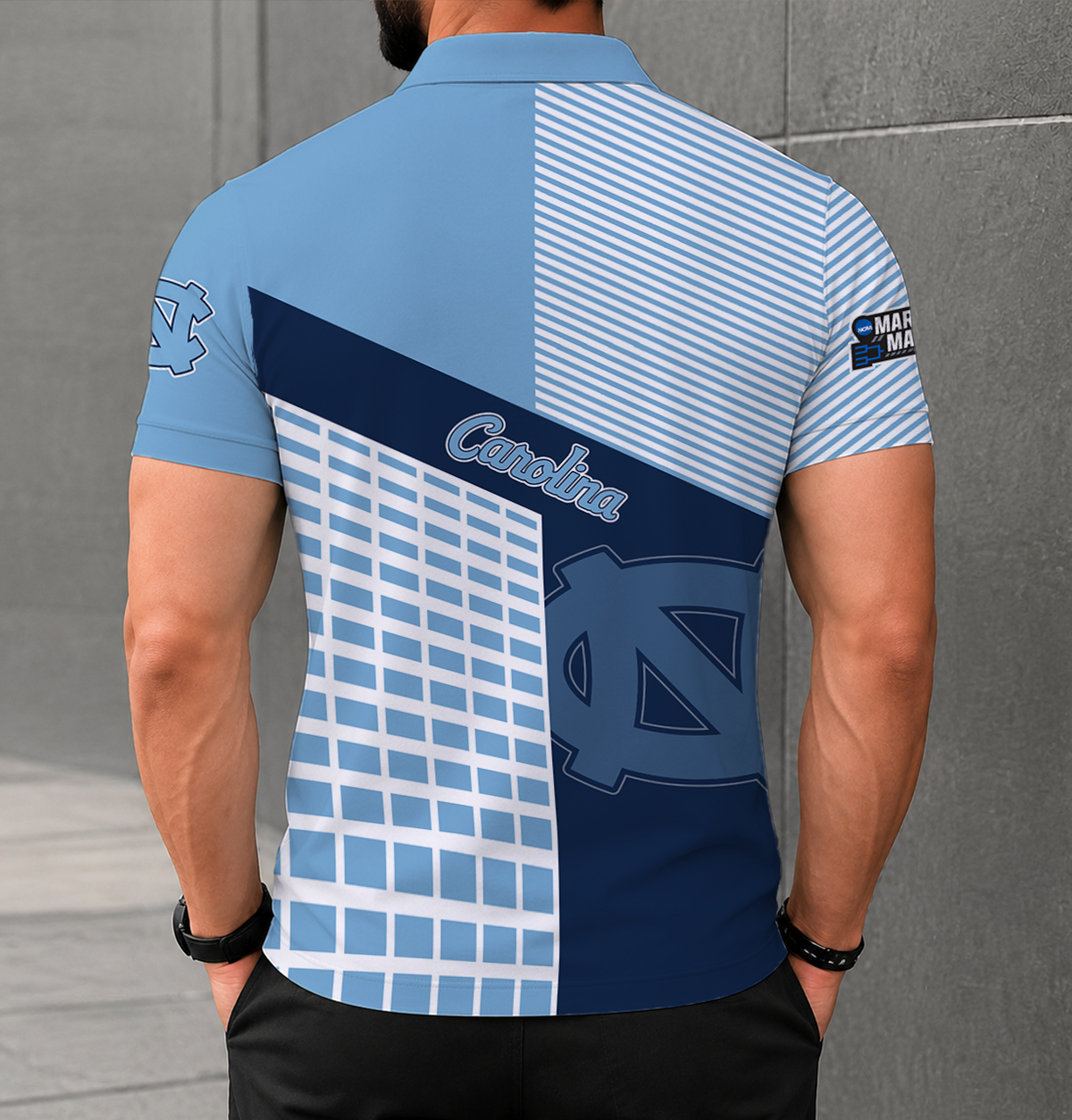 EXCLUSIVE  EDITION - NEW CUSTOMIZED NCAA MAM05 NTH NORTH CAROLINA TAR HEELS POLO SHIRT