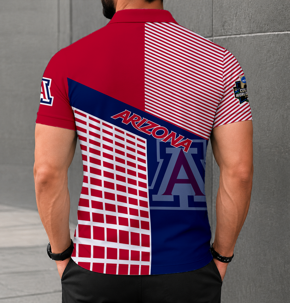 VIRAL EDITION - NEW CUSTOMIZED NCAA CWS06 ARW ARIZONA WILDCATS POLO SHIRT