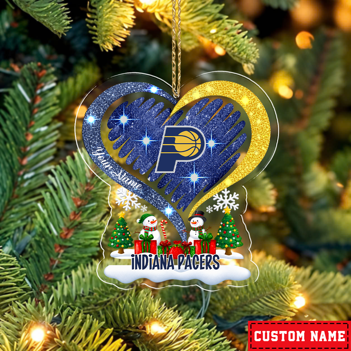 FLASH SALE - NEW CUSTOMIZED NBA06 IPA INDIANA PACERS CHRISTMAS ACRYLIC ORNAMENT