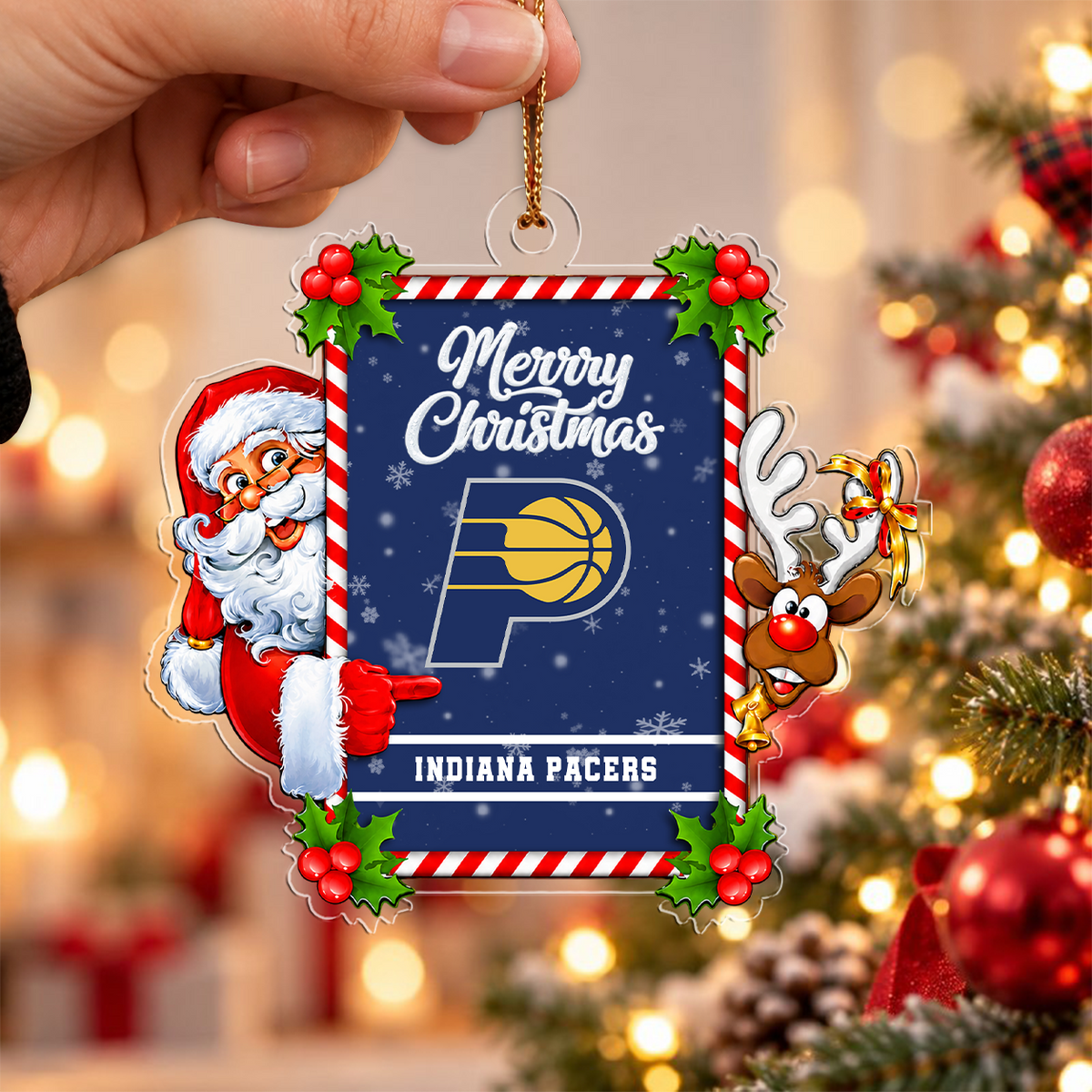 VIRAL EDITION - NEW CUSTOMIZED NBA06 IPA INDIANA PACERS CHRISTMAS ACRYLIC ORNAMENT
