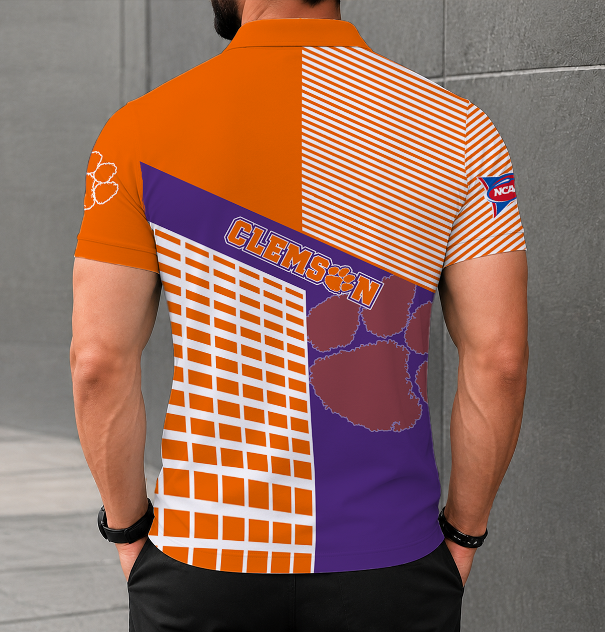 ELITE EDITION - NEW CUSTOMIZED NCAA FBS07 CST CLEMSON TIGERS POLO SHIRT