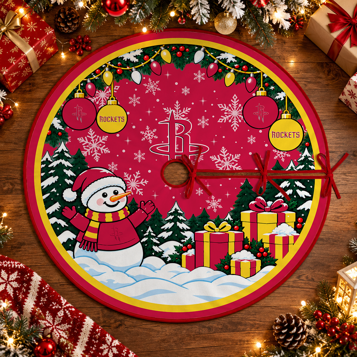 [FAN FAVORITE] NEW CUSTOMIZED NBA07 HRO HOUSTON ROCKETS CHRISTMAS TREE SKIRT