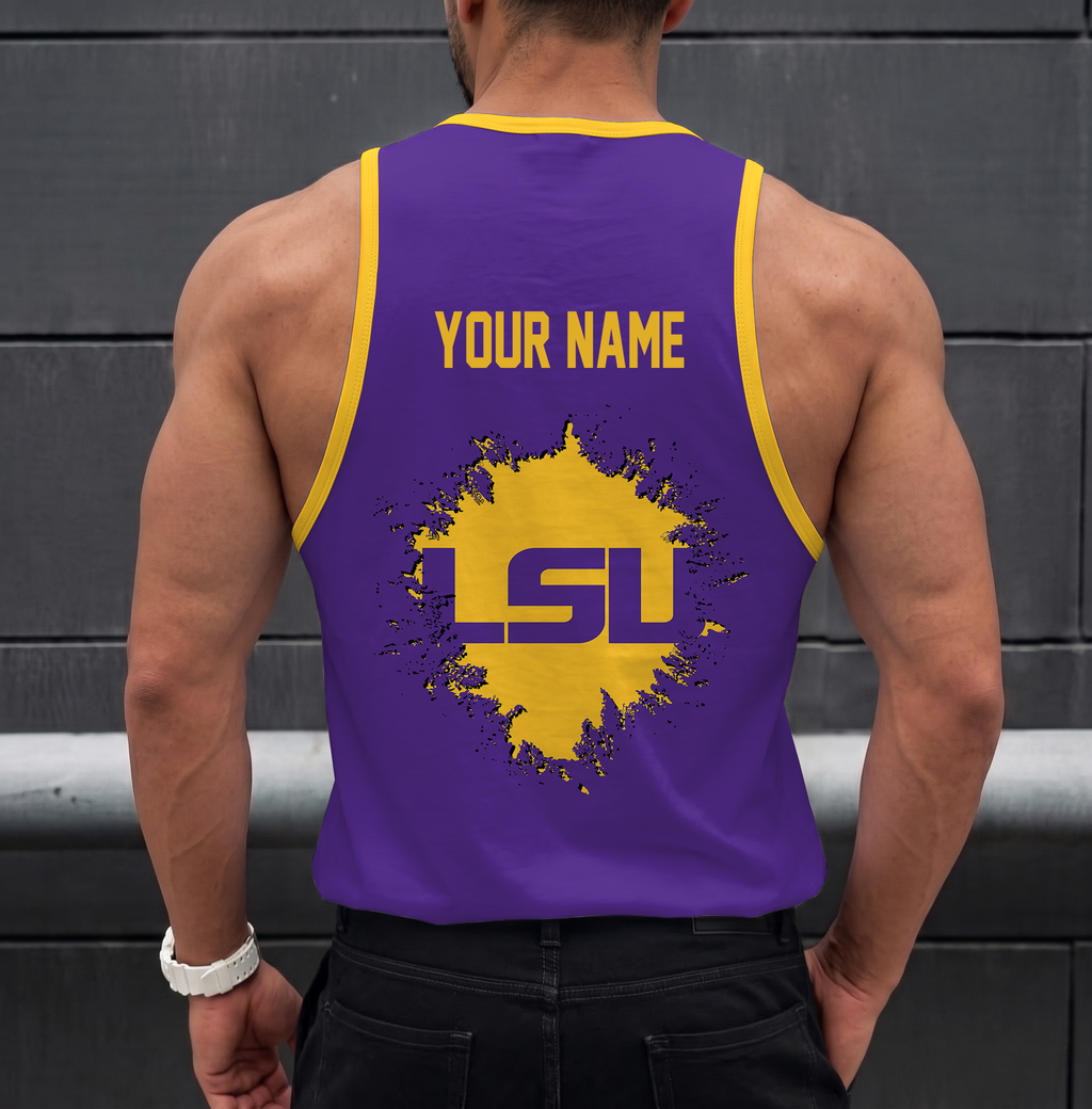 VIRAL EDITION - NEW CUSTOMIZED NCAA CWS07 LST LSU TIGERS UNISEX TANK TOP