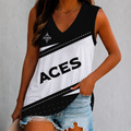 SPECIAL EDITION - NEW CUSTOMIZED WNBA07 LVA LAS VEGAS ACES WOMEN'S V-NECK TANK TOP