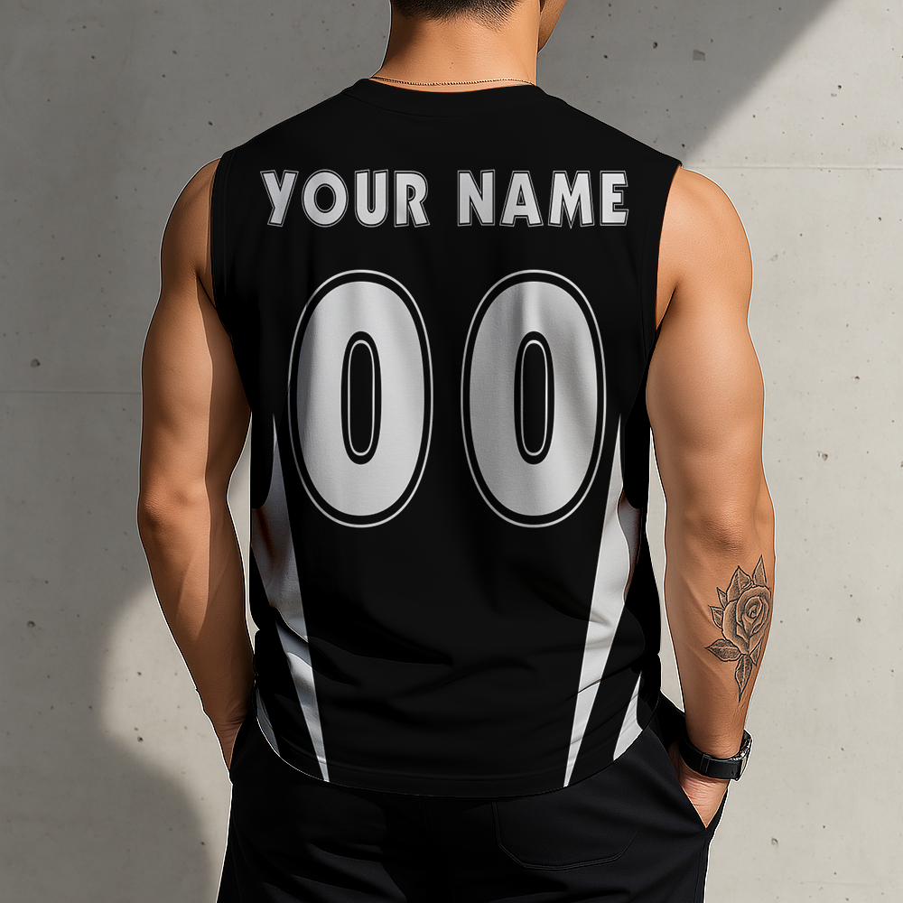 SPECIAL EDITION - NEW CUSTOMIZED NFL07 LVR LAS VEGAS RAIDERS MEN'S GYM SHIRT