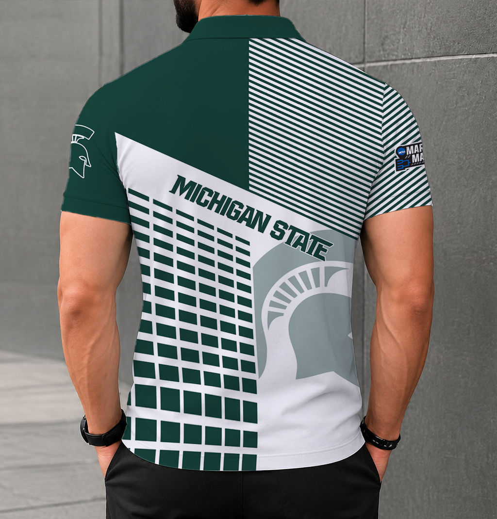 EXCLUSIVE  EDITION - NEW CUSTOMIZED NCAA MAM07 MSS MICHIGAN STATE SPARTANS POLO SHIRT