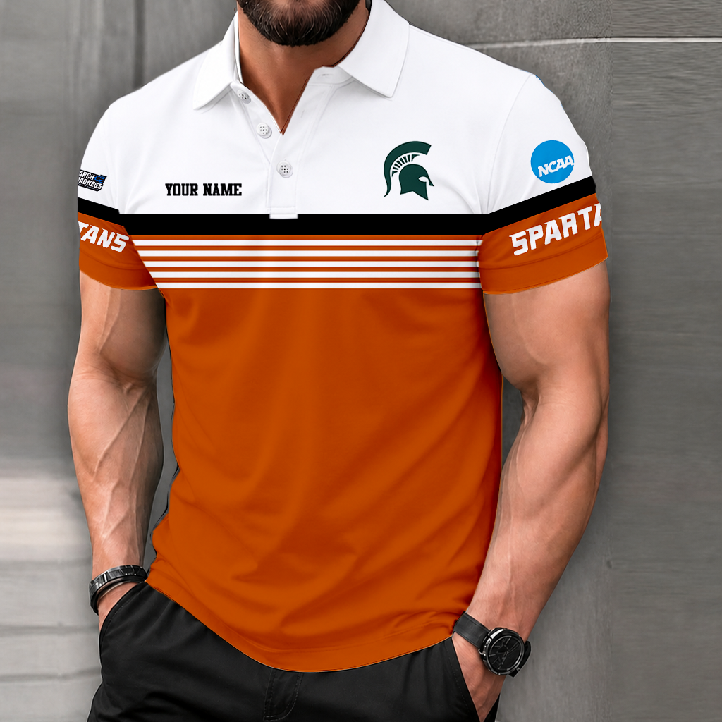 SPECIAL EDITION - NEW CUSTOMIZED NCAA MAM07 MSS MICHIGAN STATE SPARTANS POLO SHIRT