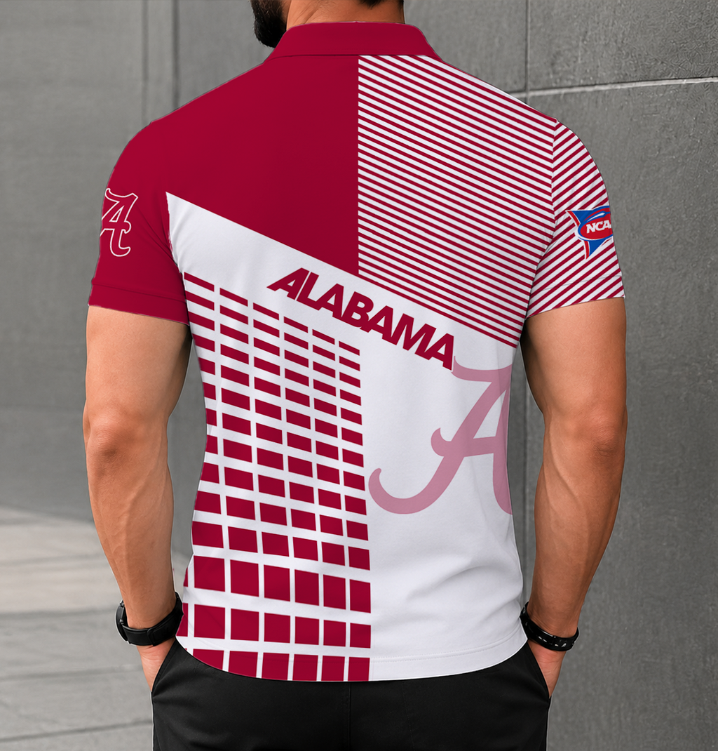 ELITE EDITION - NEW CUSTOMIZED NCAA FBS08 ABC ALABAMA CRIMSON TIDE POLO SHIRT