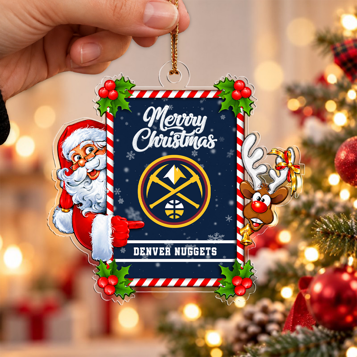 VIRAL EDITION - NEW CUSTOMIZED NBA08 DNU DENVER NUGGETS CHRISTMAS ACRYLIC ORNAMENT