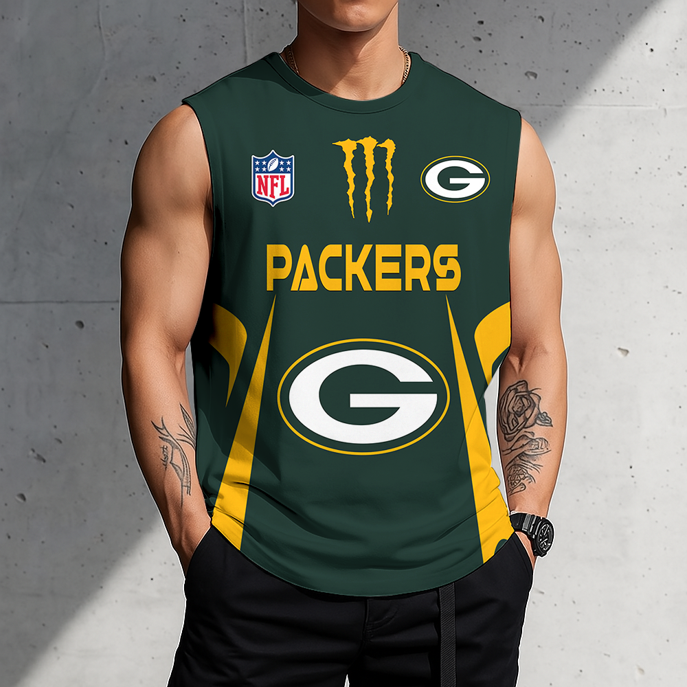 SPECIAL EDITION - NEW CUSTOMIZED NFL08 GBP GREEN BAY PACKERS MEN'S GYM SHIRT