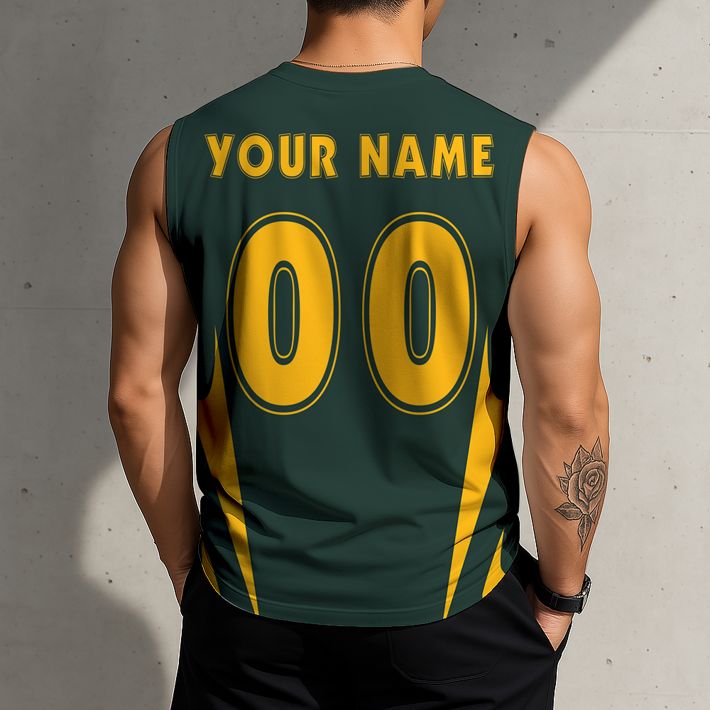 SPECIAL EDITION - NEW CUSTOMIZED NFL08 GBP GREEN BAY PACKERS MEN'S GYM SHIRT