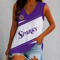 SPECIAL EDITION - NEW CUSTOMIZED WNBA08 LAS LOS ANGELES SPARKS WOMEN'S V-NECK TANK TOP