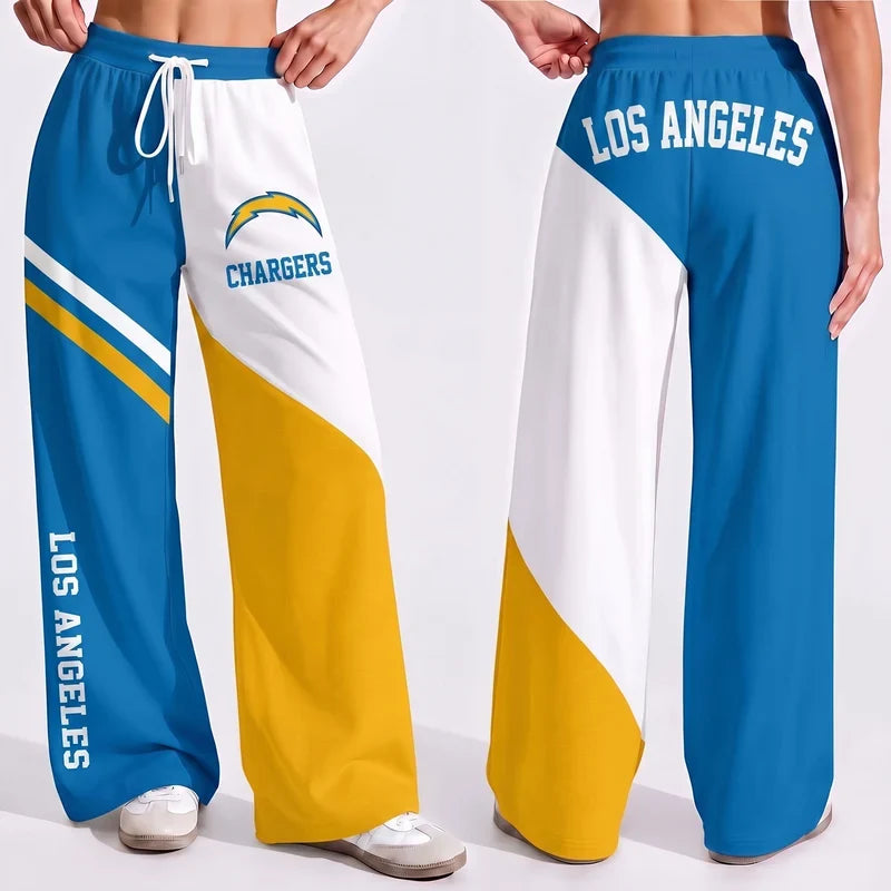 VIRAL EDITION - NEW CUSTOMIZED NFL09 LAC LOS ANGELES CHARGERS WOMEN'S WIDE LEG PANTS