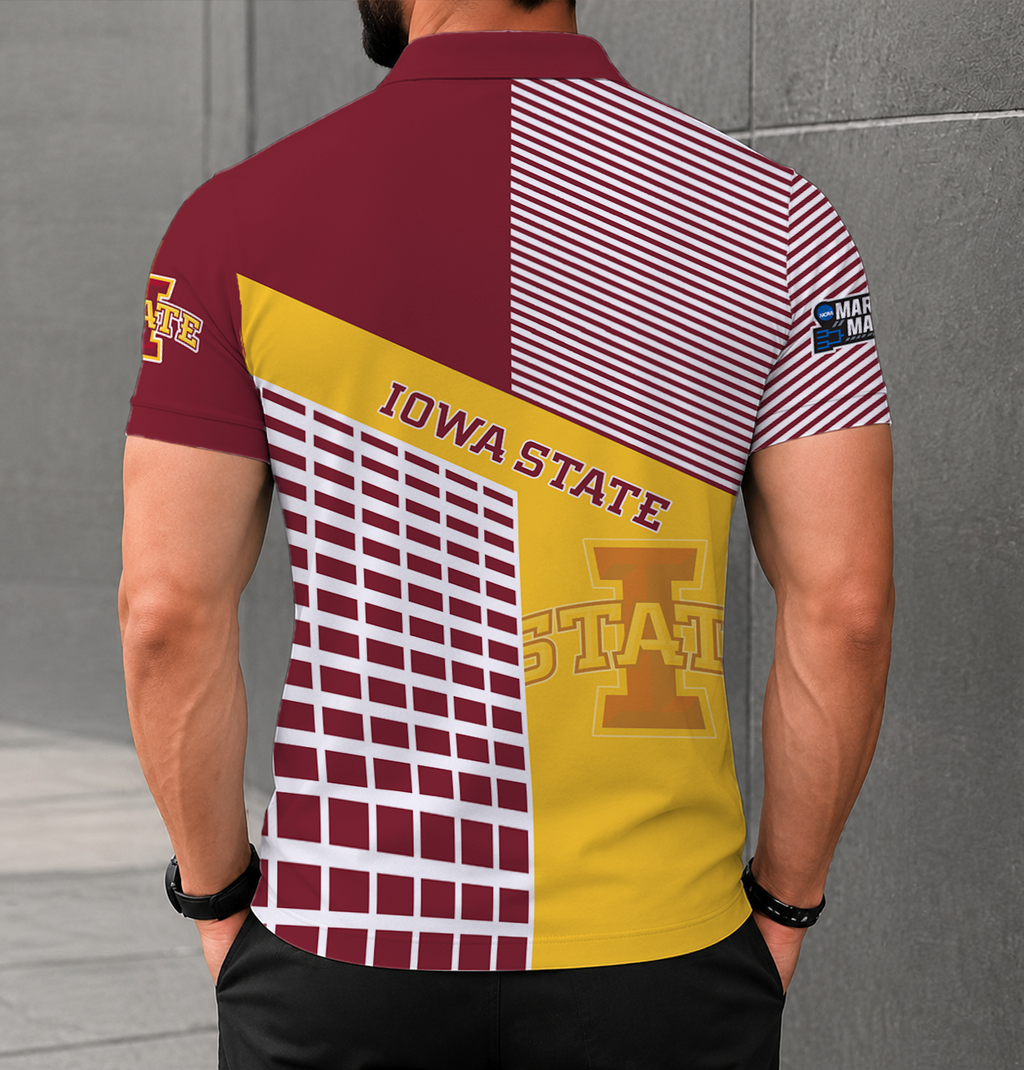 EXCLUSIVE  EDITION - NEW CUSTOMIZED NCAA MAM10 ISC IOWA STATE CYCLONES POLO SHIRT