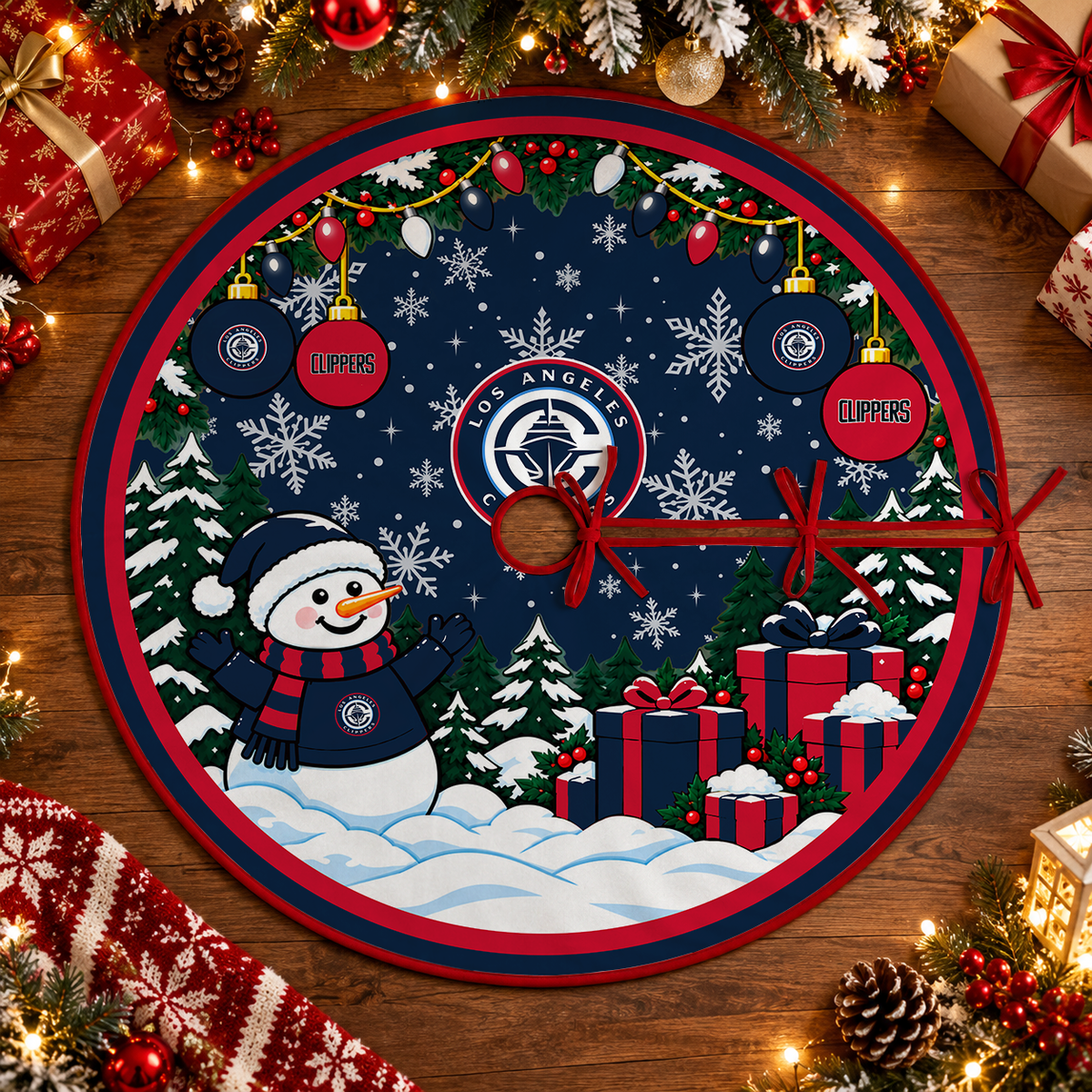 [FAN FAVORITE] NEW CUSTOMIZED NBA10 LCL LOS ANGELES CLIPPERS CHRISTMAS TREE SKIRT