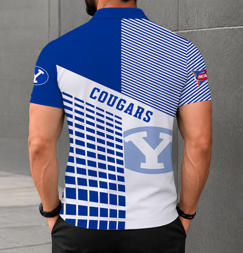 ELITE EDITION - NEW CUSTOMIZED NCAA FBS11 BYU BYU COUGARS POLO SHIRT