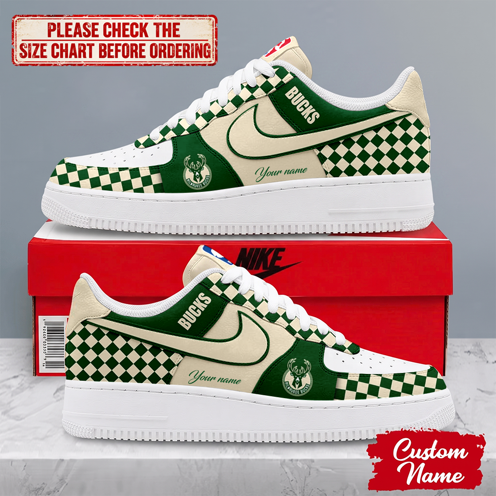 ELITE EDITION - NEW CUSTOMIZED NBA11 MBU MILWAUKEE BUCKS AF1 SNEAKERS