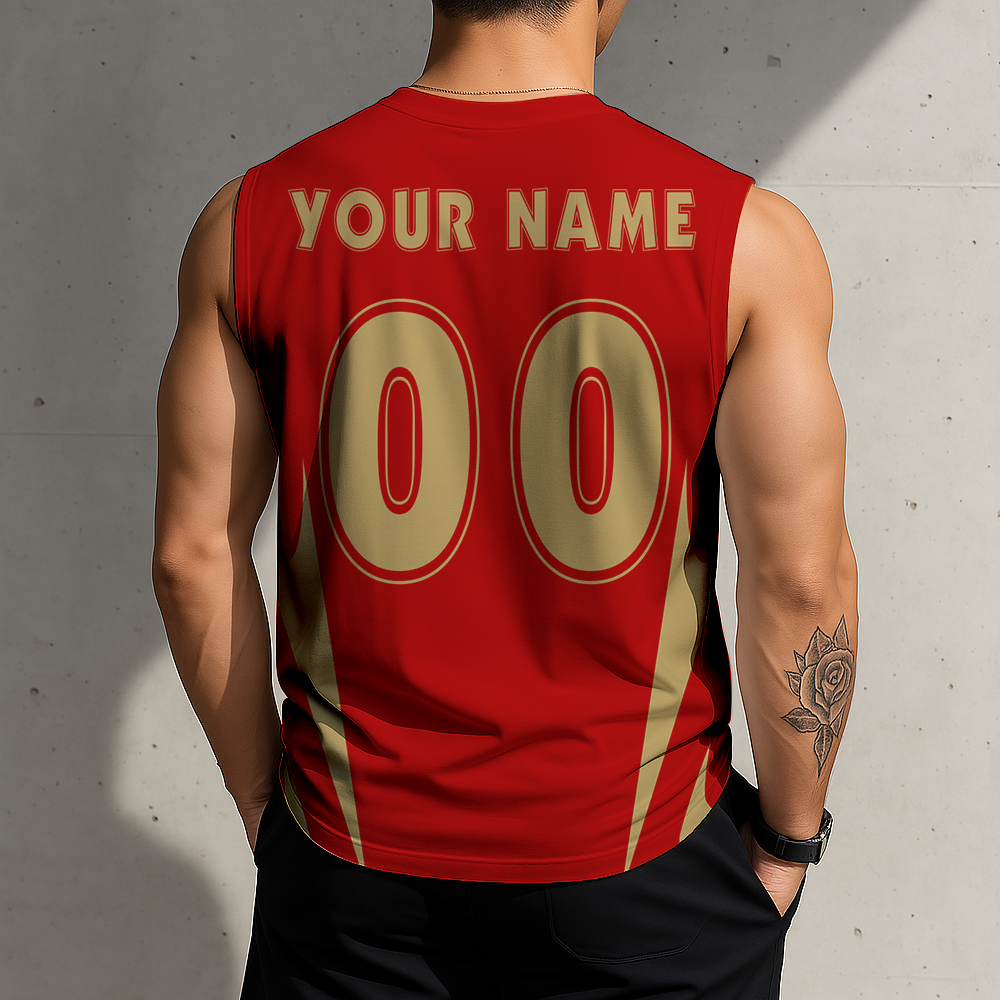 SPECIAL EDITION - NEW CUSTOMIZED NFL11 SF49 SAN FRANCISCO 49ERS MEN'S GYM SHIRT