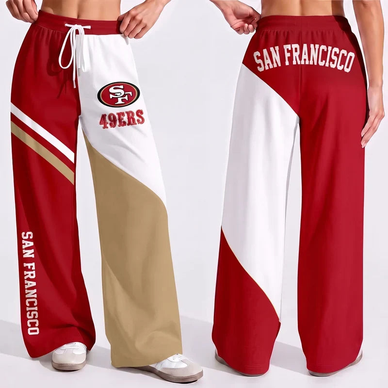 VIRAL EDITION - NEW CUSTOMIZED NFL11 SF49 SAN FRANCISCO 49ERS WOMEN'S WIDE LEG PANTS