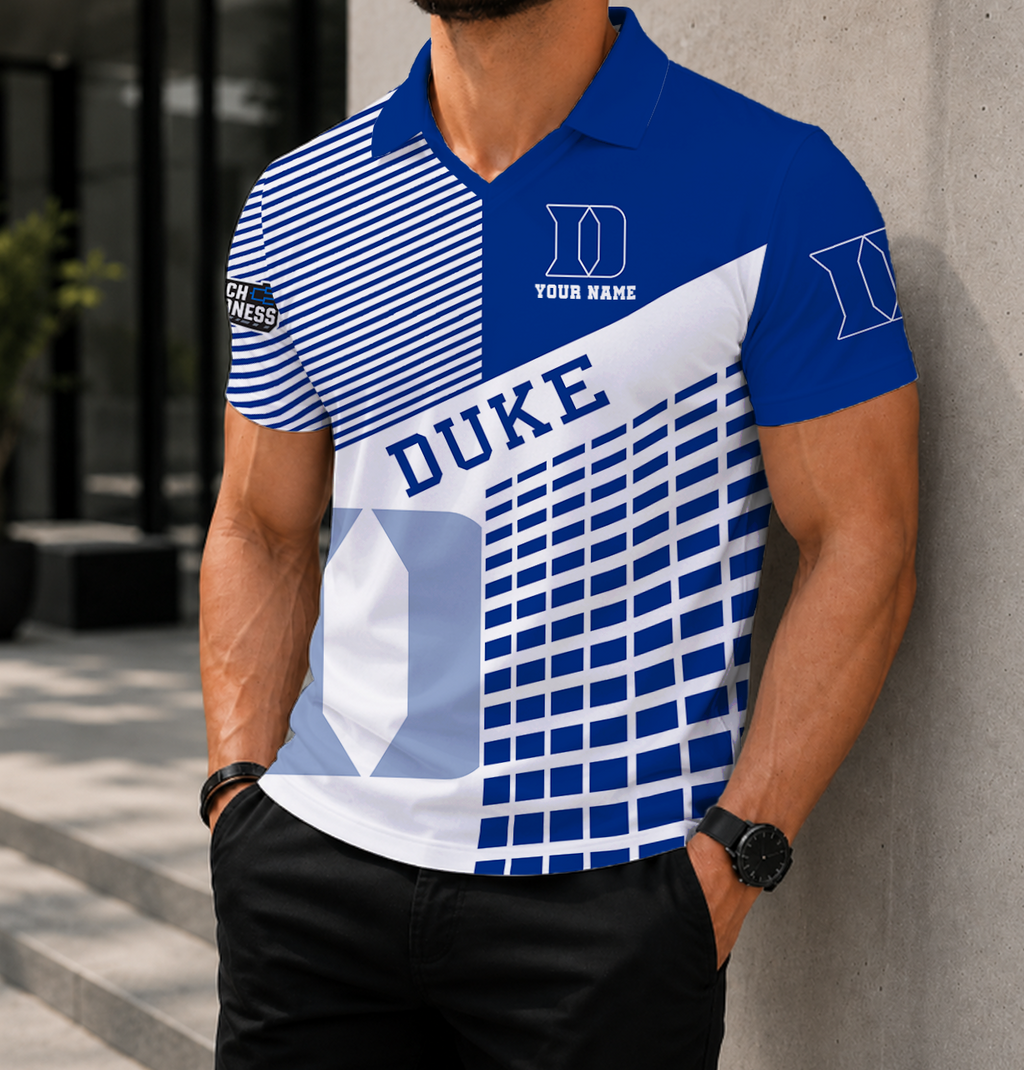 EXCLUSIVE  EDITION - NEW CUSTOMIZED NCAA MAM12 DLD DUKE BLUE DEVILS POLO SHIRT